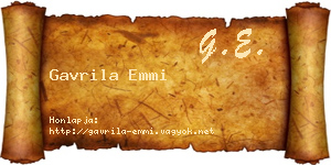 Gavrila Emmi névjegykártya